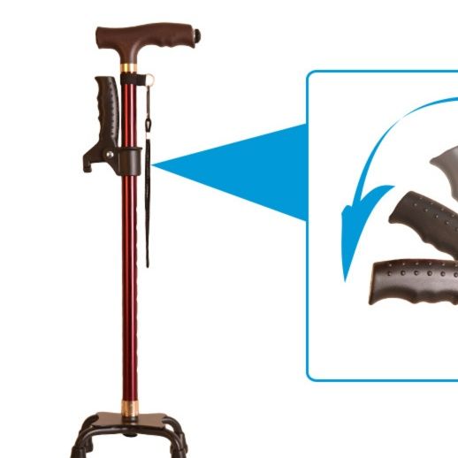 杖 回転式握り手付き四点杖