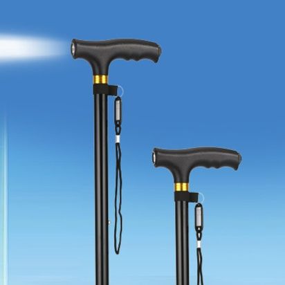 杖 高輝度照明付き伸縮式多機能ウォーキング杖