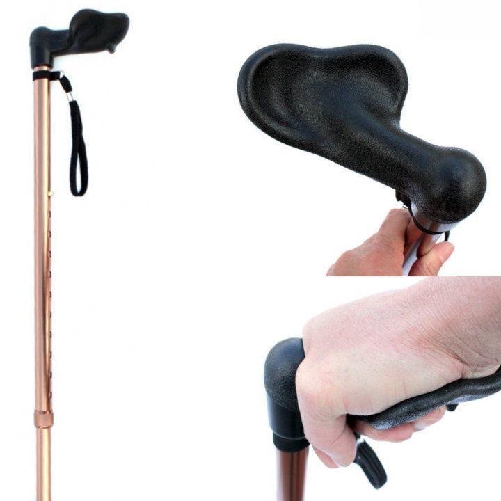 杖 人体工学グリップ付き伸縮式軽量歩行杖