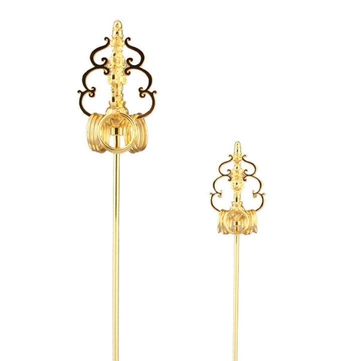 杖 如意宝珠飾り錫杖 金属製装飾法具