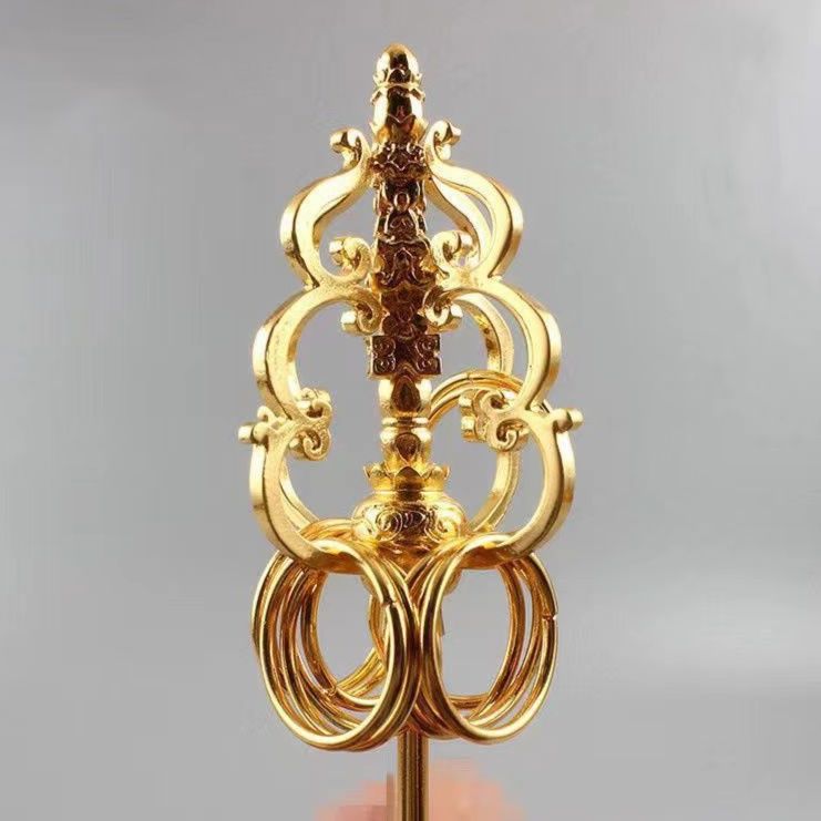 杖 華麗な唐草彫刻が美しい伝統工芸錫杖