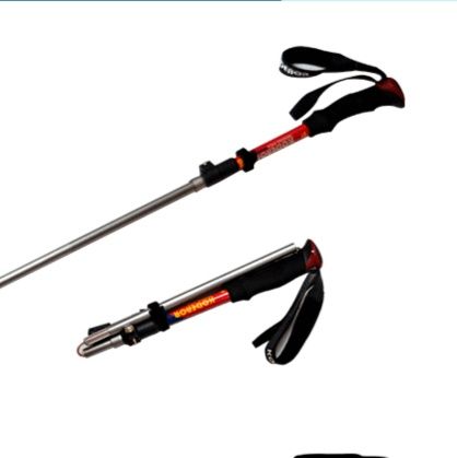 杖 軽量アルミ製伸縮式登山杖四段調節