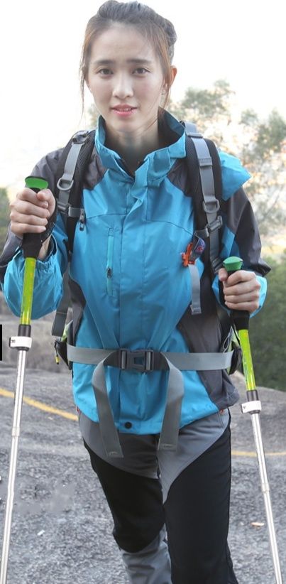 杖 五段階調整式軽量折りたたみ登山杖