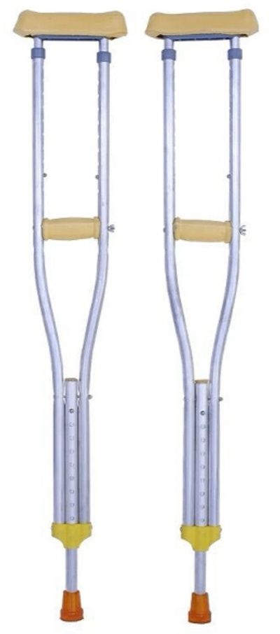 軽量アルミ製高さ調節可能な脇当て松葉杖2本組