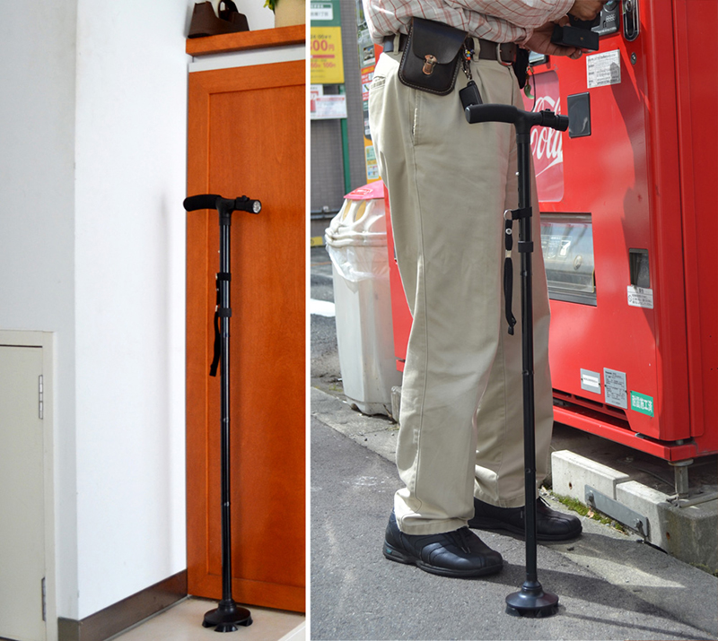杖　ウォーキングの杖 折りたたみ自立式伸縮杖