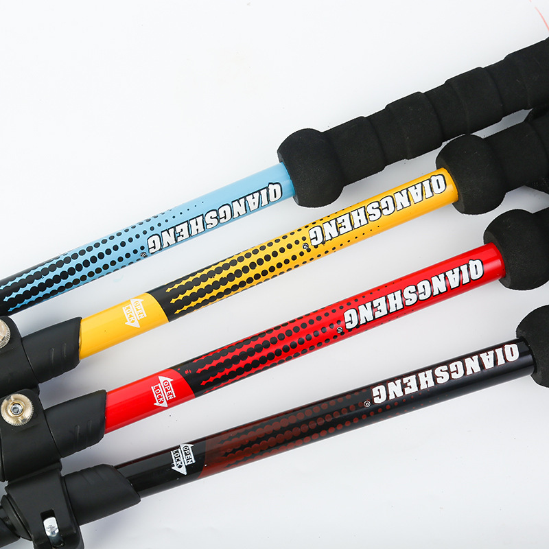 杖 三段式伸縮調整機能付き軽量登山用トレッキング杖