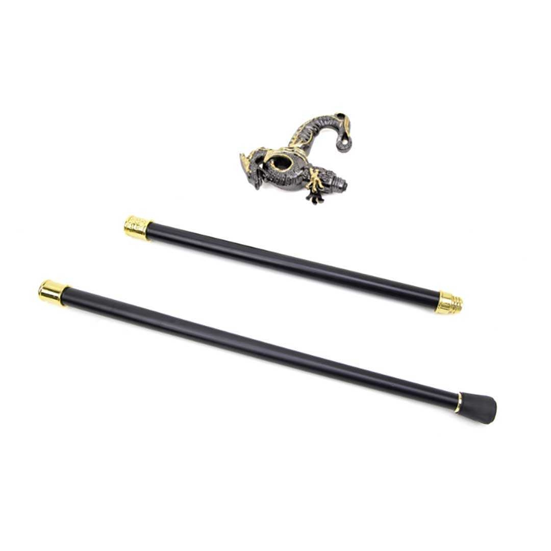 金色龍装飾ファッション杖 黒軸仕様
