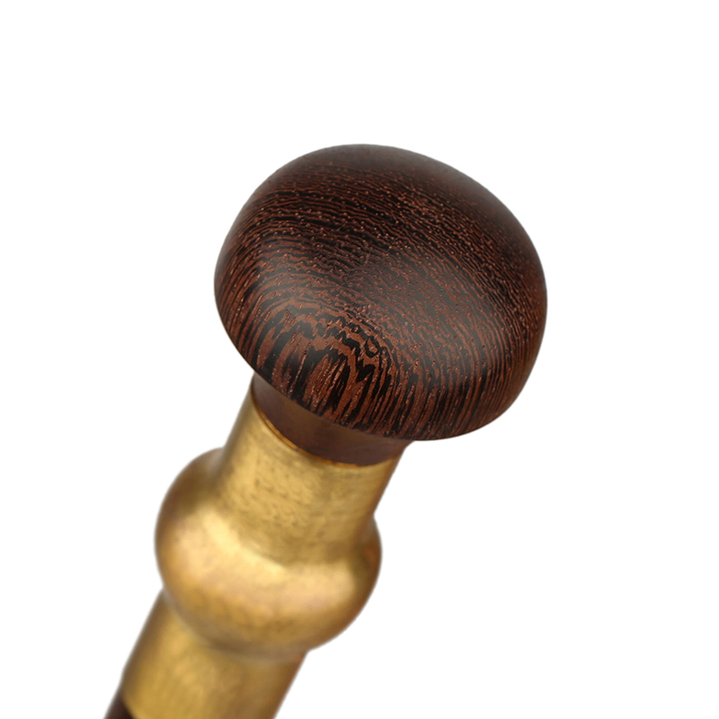 杖 花彫り装飾付き木製歩行補助杖