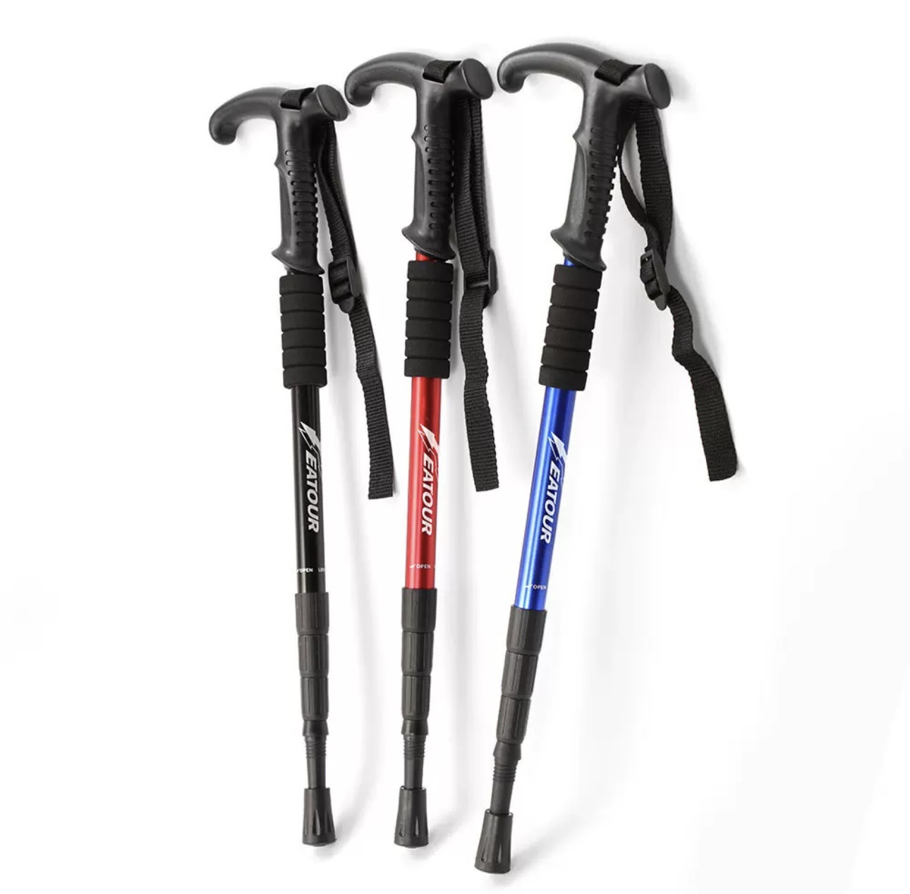 杖 軽量アルミ合金伸縮式登山杖