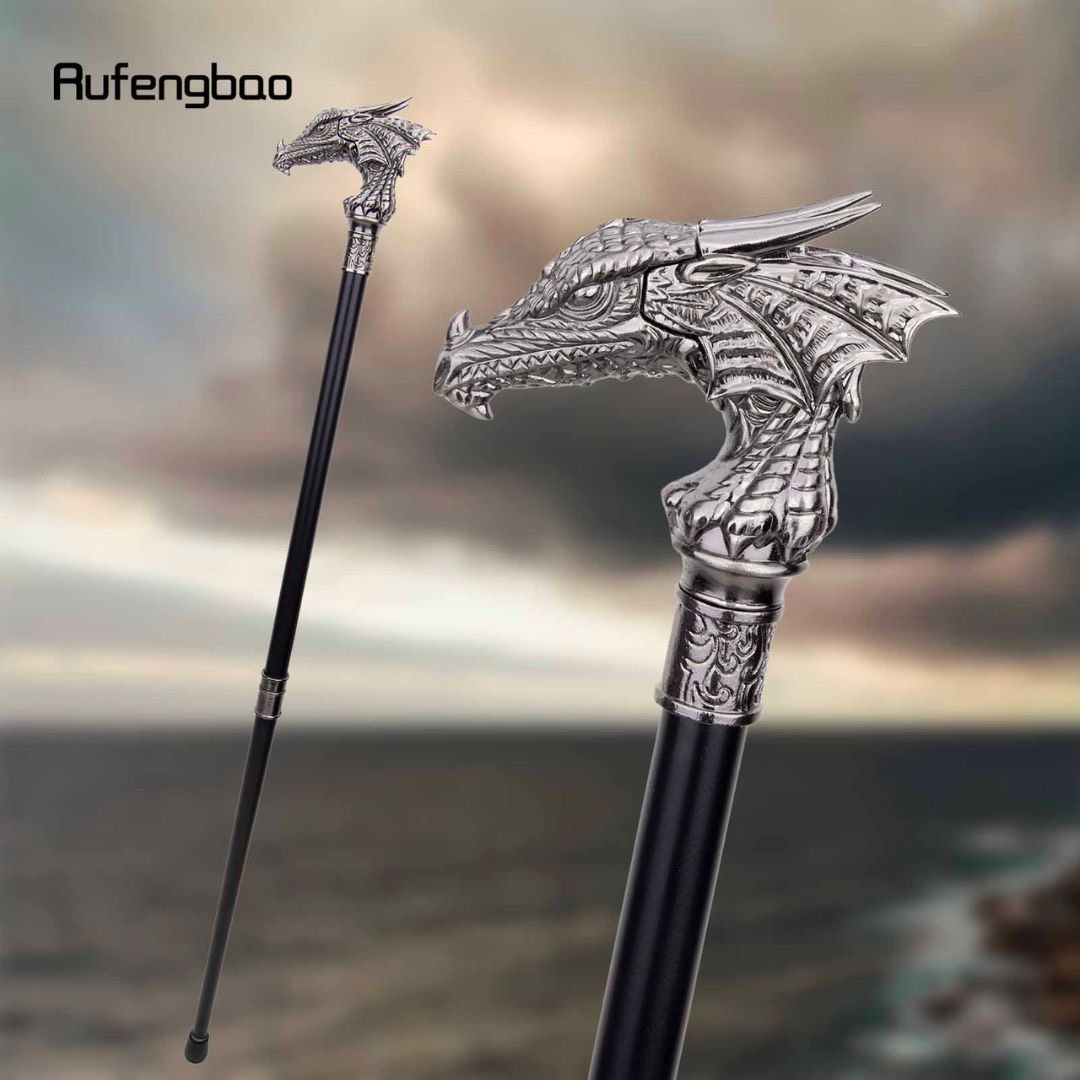 銀龍装飾杖 高級金属製 男女兼用 おしゃれ