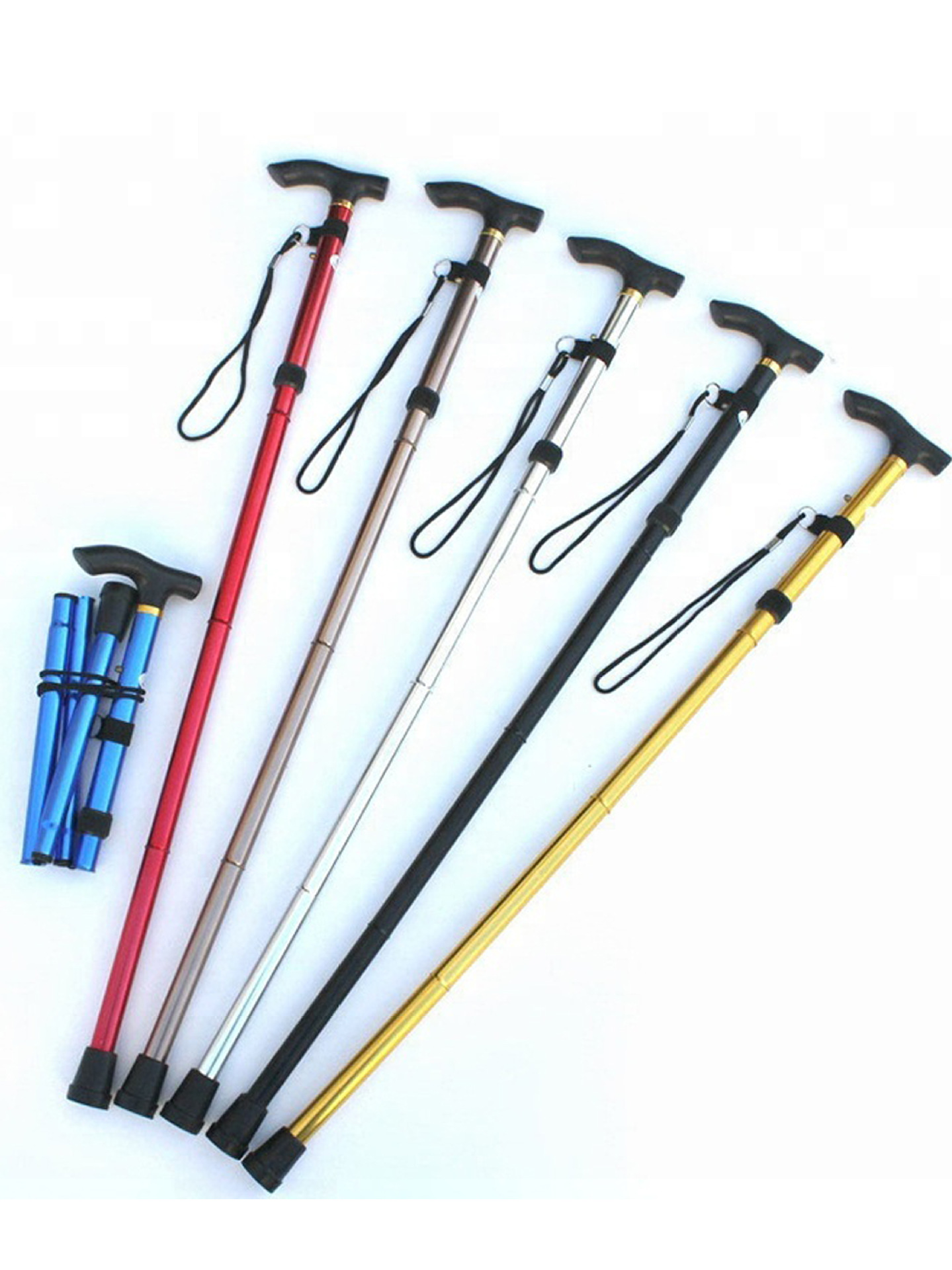 杖 五段階高さ調節可能折りたたみ式軽量杖