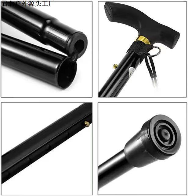 杖 伸縮式折りたたみ軽量杖人型グリップ付