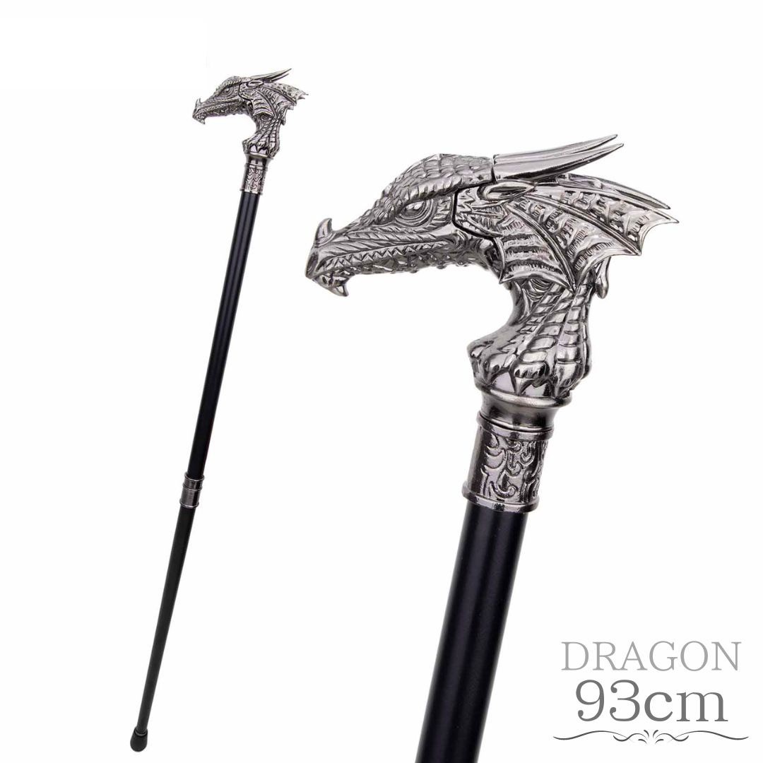 銀龍装飾杖 高級金属製 男女兼用 おしゃれ