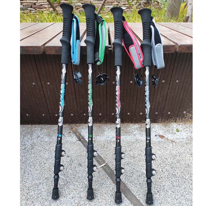 軽量アルミ合金製伸縮式登山杖三段調節機能付