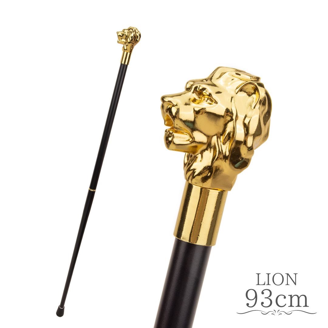 黄金ライオンヘッド杖 高級装飾ステッキ