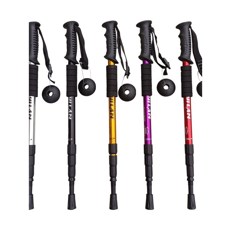 杖 軽量伸縮式登山用三段折りたたみ杖