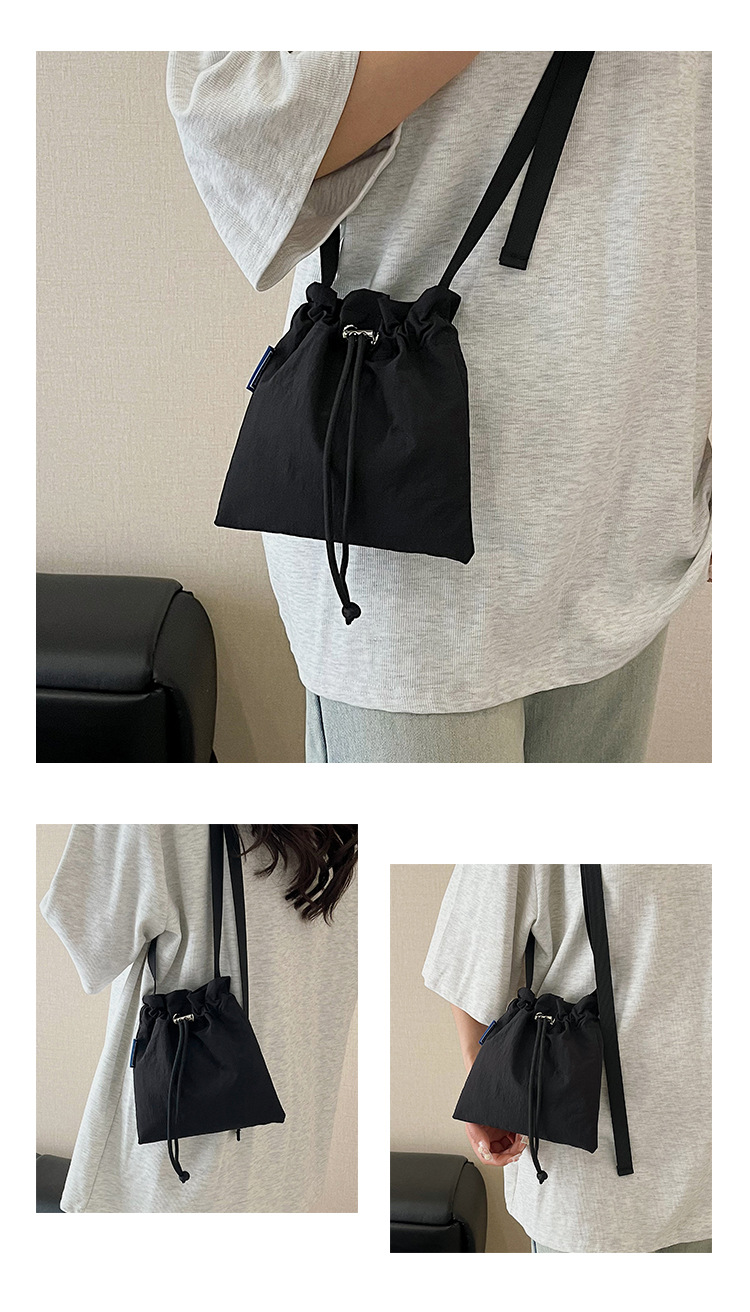巾着 シンプル巾着型ショルダーバッグ