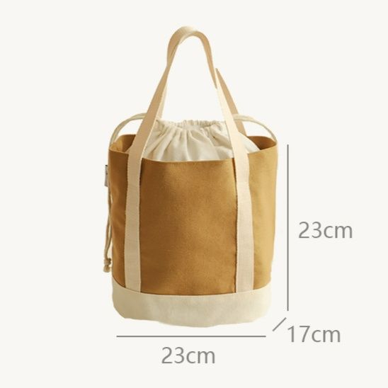 巾着 円筒型巾着トートバッグ