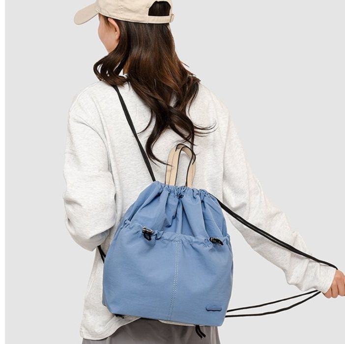 巾着 軽量ナイロン巾着リュック二way仕様