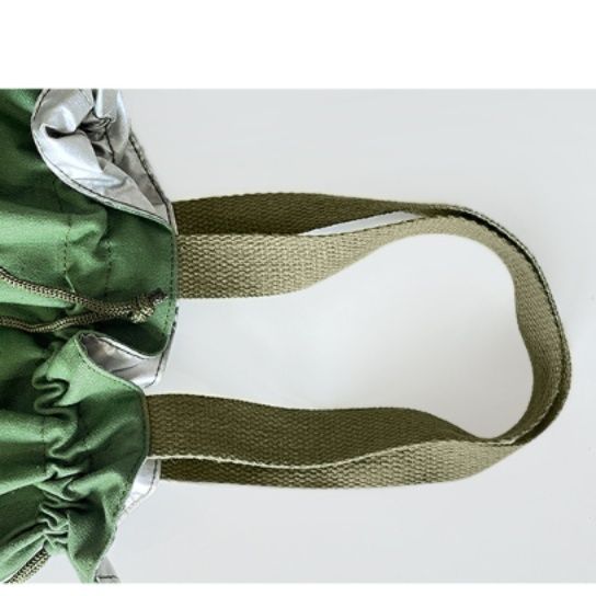 巾着 外ポケット付き持ち手巾着ポーチ