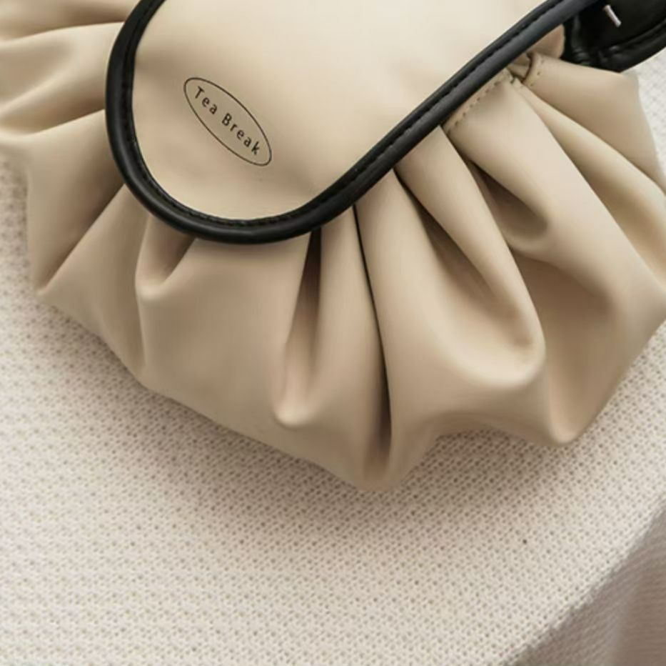 巾着 フリル付き持ち手巾着ポーチ