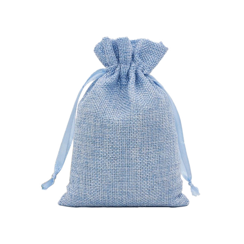 巾着 ナチュラル麻素材の巾着ポーチ