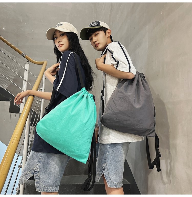 巾着 シンプル巾着型ナップサックリュック