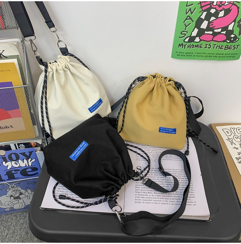 巾着 カジュアル巾着ショルダーバッグ