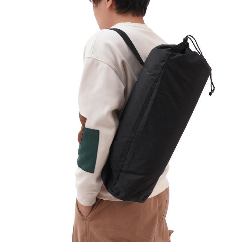 巾着 収納用 大容量円筒型巾着ショルダーバッグ