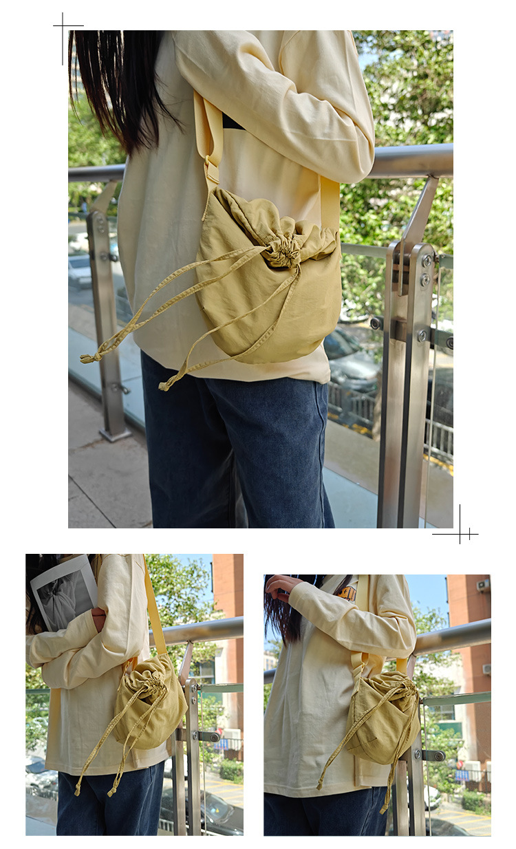 巾着 しっかり収納巾着型ショルダーかばん