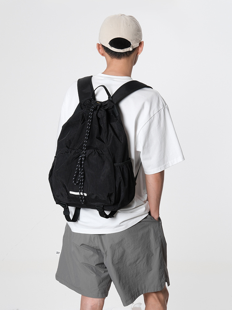 巾着 軽量ナイロン巾着型大容量リュックサック