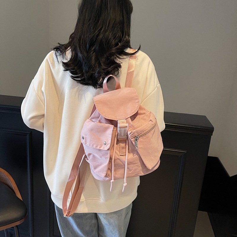 巾着 多機能ポケット付き巾着リュック