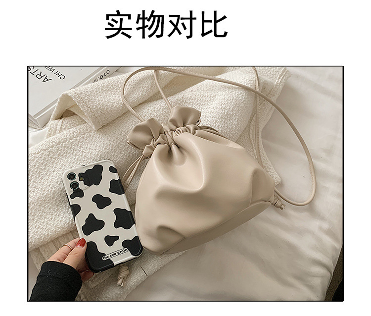 巾着 やわらか革風巾着トート