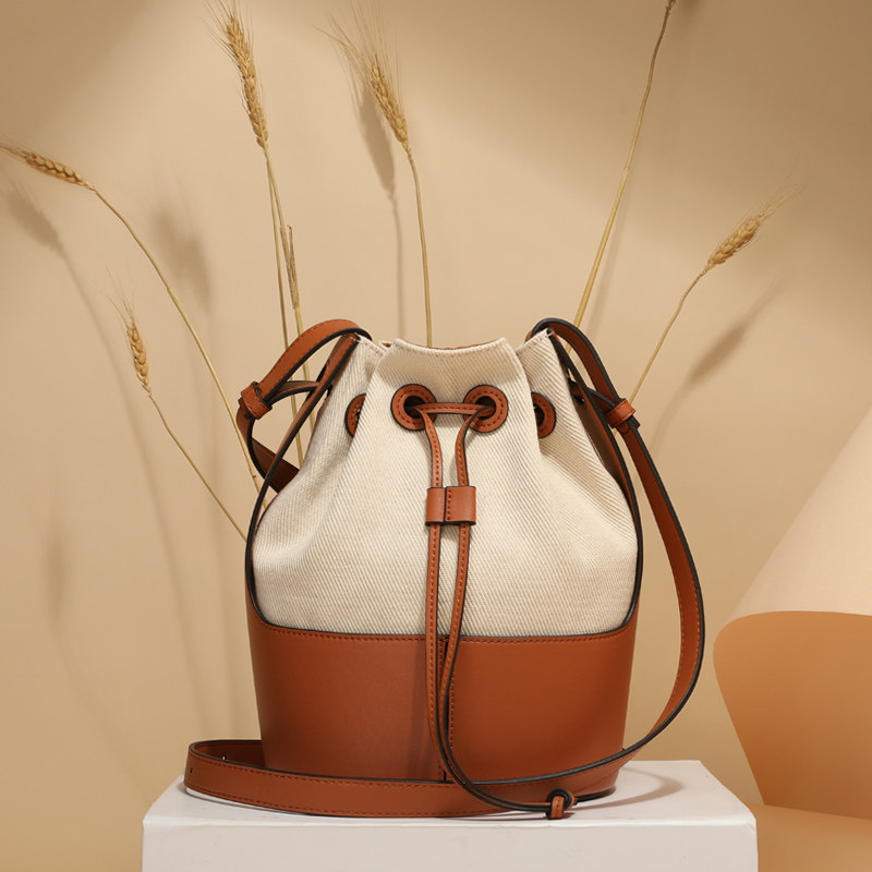 巾着 上質レザー切替巾着ショルダーバッグ ショルダー|巾着専門通販