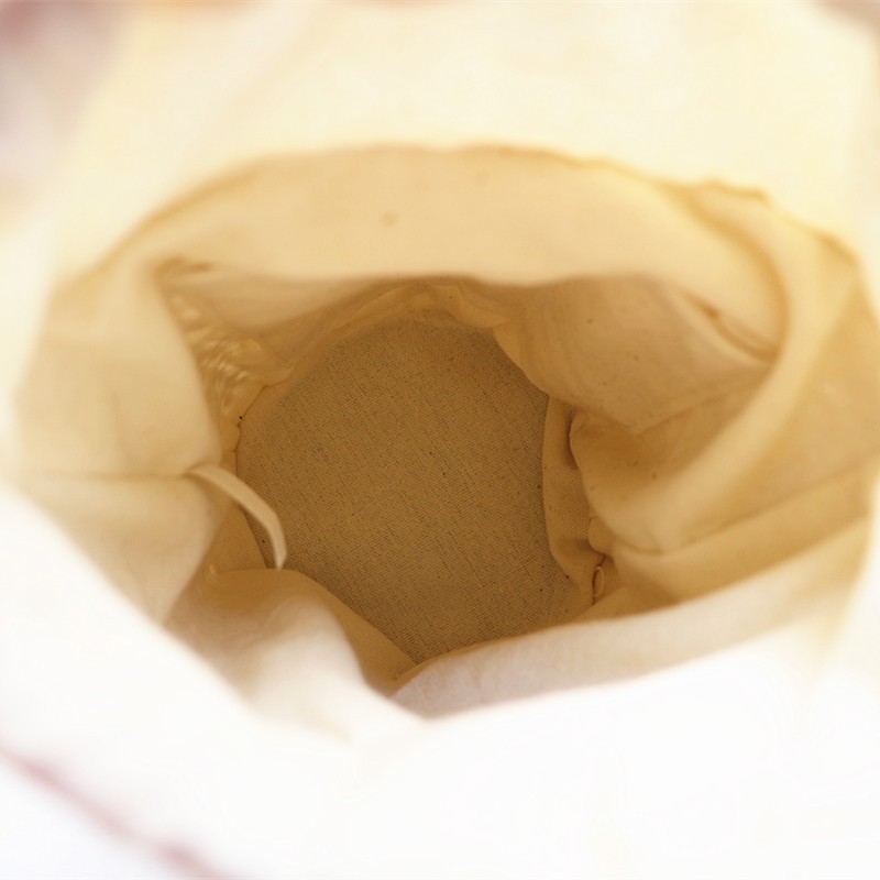 巾着 編み込みナチュラル巾着ショルダーバッグ