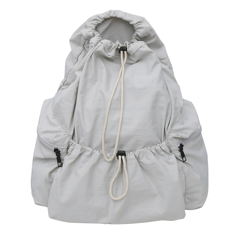 巾着 多機能ポケット付き巾着リュックサック