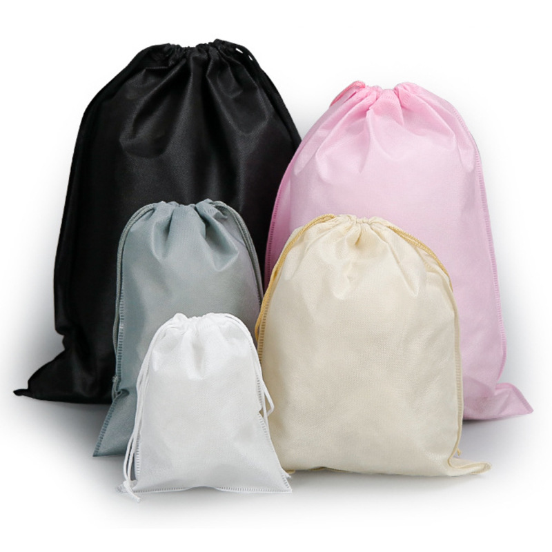 巾着 なめらかサテン調巾着ポーチ五色組