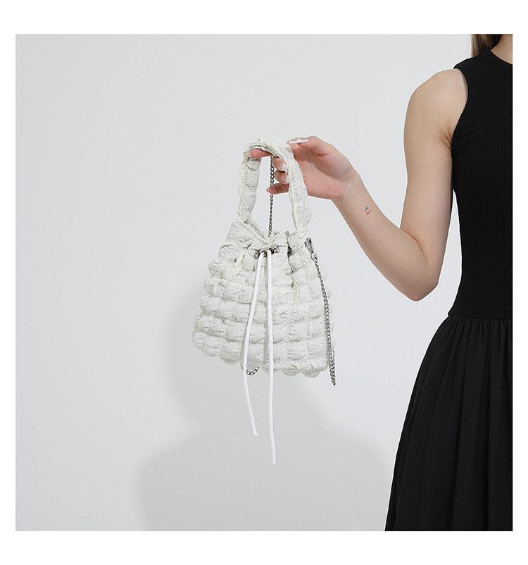 巾着 フリル刺繍レース巾着ショルダーバッグ