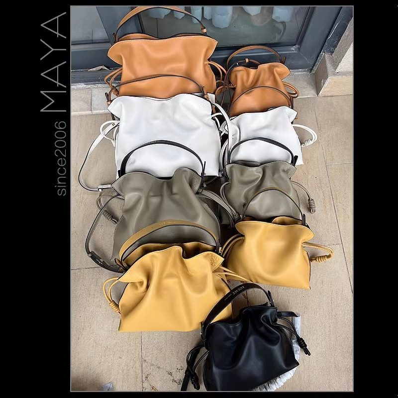 巾着 上質レザー巾着型ショルダーバッグ