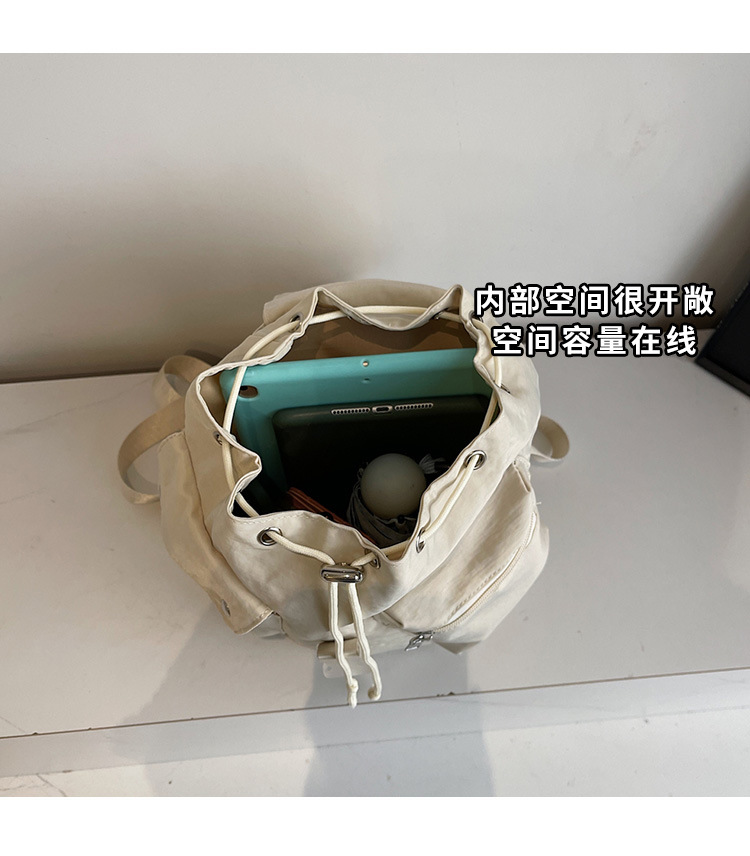 巾着 多機能ポケット付き巾着リュック