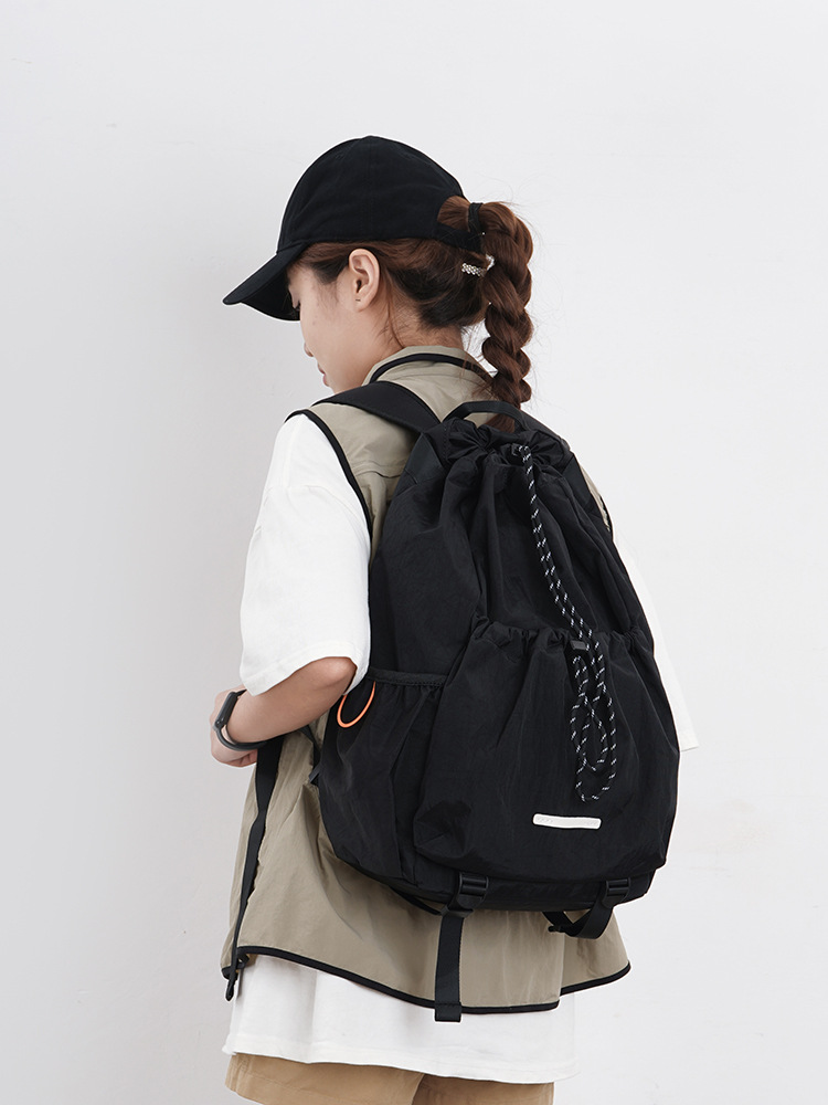 巾着 軽量ナイロン巾着型大容量リュックサック