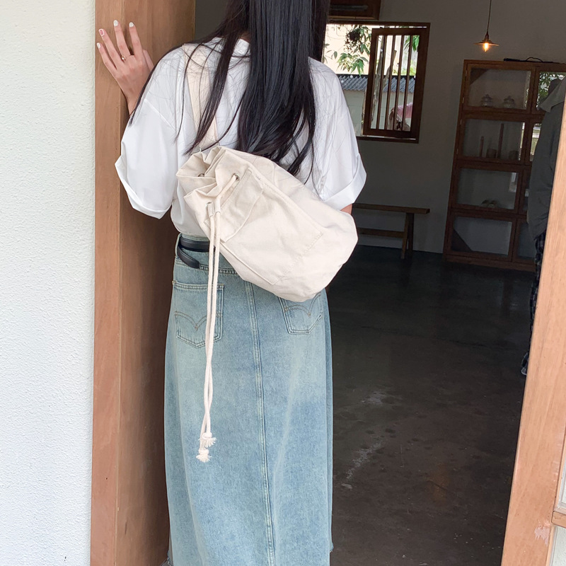 巾着 シンプル巾着型ショルダーバッグ
