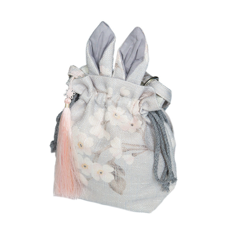 巾着 うさぎ耳デザイン和風巾着ポーチ