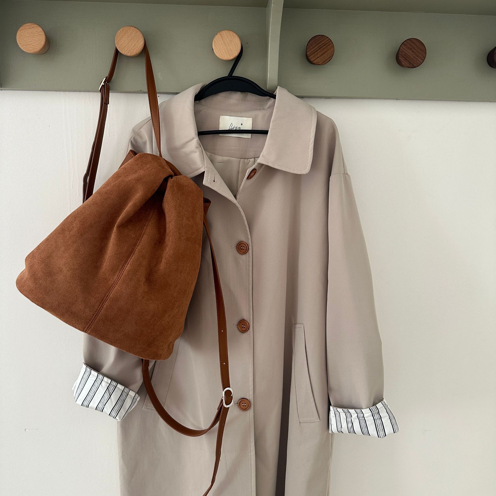 スエード調巾着リュック2way仕様