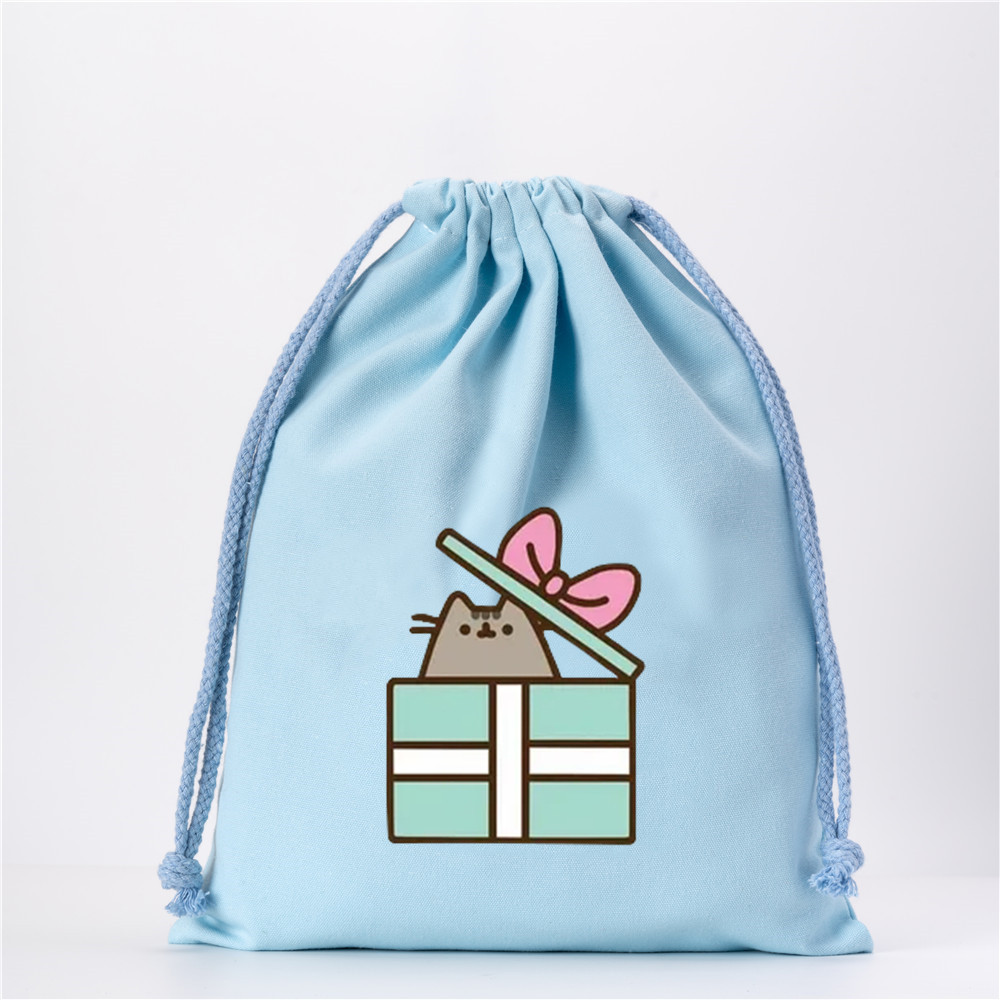 巾着 可愛い猫キャラクター柄巾着ポーチ