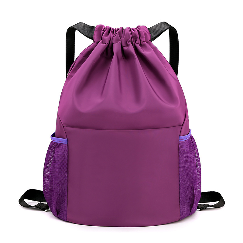 巾着 軽量撥水サイドポケット付き巾着リュック