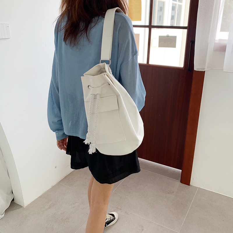 巾着 シンプル巾着式キャンバスリュックサック