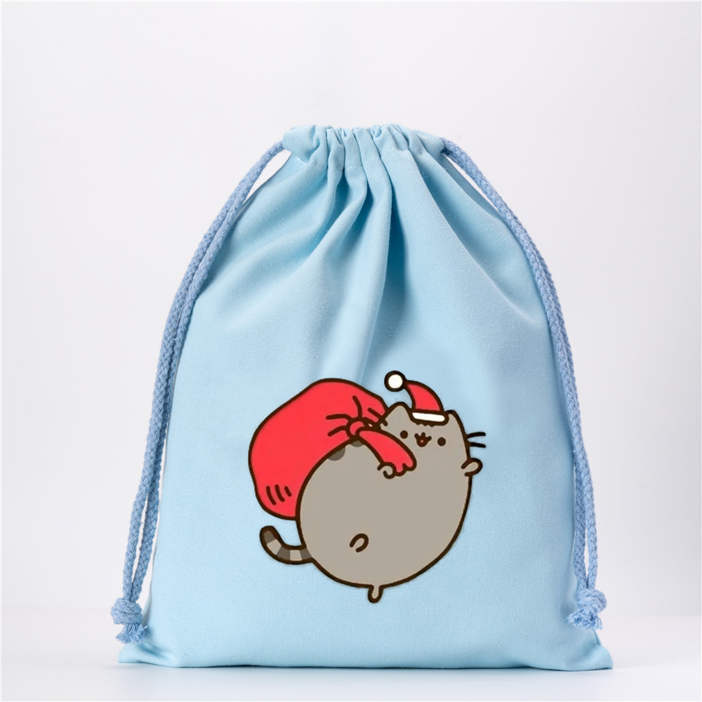 巾着 可愛い猫キャラクター柄巾着ポーチ