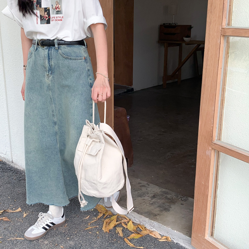 巾着 シンプル巾着型ショルダーバッグ