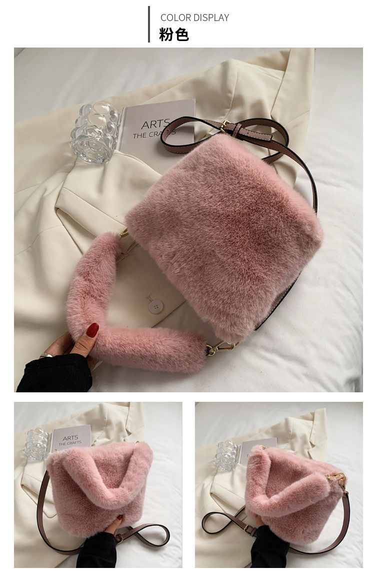 巾着 ふわふわファー巾着トートバッグ